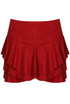 Suede Frilled Flowing Skort