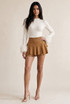 Suede Frilled Flowing Skort
