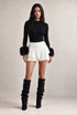 Suede Frilled Flowing Skort