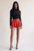 Suede Frilled Flowing Skort