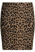 Brown Leopard Print Back Zip Up Skirt