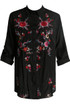 Contrast Floral Embroidered Shirt Tops - 3 Colours