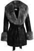 Fur Trim Tie Up PU Coat - 4 Colours