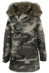 Camouflage Parka Coat with Fur Hood - 5 Colours