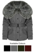 Quilted Jacket with Heavy Fur Collar - 4 Colours