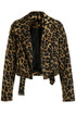 Leopard Cropped Biker Jacket