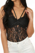 Embroidery Lace Criss Cross Back Bodysuit - 3 Colours