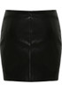 Black PVC Back Zip Up Mini Skirt