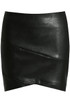 Black PVC Back Zip Up Mini Skirt