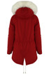 Red Parka Coat with White Fur Lining