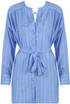 Striped Front Tie Up Asymmetric Shirt Dress - 2 Colours