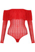 Lace Mesh Trim Frilled Bodysuit - 3 Colours