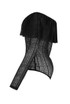 Lace Mesh Trim Frilled Bodysuit - 3 Colours