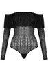 Lace Mesh Trim Frilled Bodysuit - 3 Colours