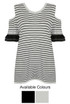 Stripes Cold Shoulder Knitted Tunic - 2 Colours