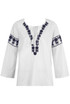 Embroidered Cotton Blend Blouse