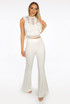 High Waisted Crepe Flare Trousers