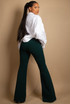 High Waisted Crepe Flare Trousers
