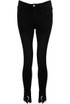 Frayed & Eyelets Trim Ankles Jeans
