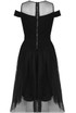 Off Shoulder Net Overlay Skater Dress - 2 Colours