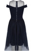 Off Shoulder Net Overlay Skater Dress - 2 Colours