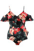 Floral Ruffle Crossover Bodysuit - 2 Colours