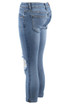 Ripped Knee Skinny Fit Three Quarter Jeans