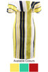 Stripes Frill Bardot Dress - 3 Colours