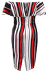 Stripes Frill Bardot Dress - 3 Colours