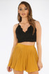 Scallop Plunge Neck Cropped Cami - 4 Colours