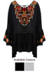 Embroidered Frill Hem Tunic - 2 Colours
