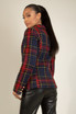 Knitted Check Pattern Double Breast Blazer