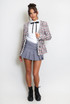 Tweed Check Pattern Button Trim Blazer - 2 Colours