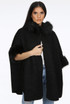 Fleece Faux Fur Neck Cape Jumper - 4 Colours