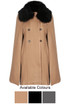 Fur Collar Wool Cape Overcoat - 3 Colours