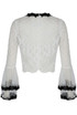Lace Mesh Overlay Bell Sleeves Tops - 2 Colours