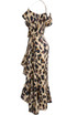 Leopard Frill Wrap Over Dress - 2 Colours