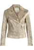 Faux Leather Snake Print Biker Jacket