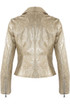 Faux Leather Snake Print Biker Jacket