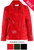 Fleece PU Trim Zip Up Jacket - 3 Colours