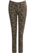 Taupe Camouflage Print Skinny Jeans