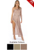 Lurex One Shoulder Slit Maxi Dress - 3 Colours