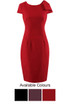 Bow Trim Cap Sleeves Bodycon Dress - 3 Colours