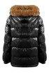 Shiny Natural Fur Hood Puffer Jacket - 2 Colours