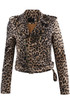Beige Leopard Biker Jacket 