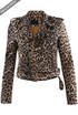 Beige Leopard Biker Jacket 