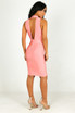 WOW Couture Junia Metal Trim Bandage Belted Plunge Dress Pink