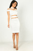 WOW Couture Glora Off The Shoulder Choker Neck Bandage Dress White