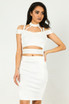 WOW Couture Glora Off The Shoulder Choker Neck Bandage Dress White