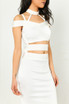 WOW Couture Glora Off The Shoulder Choker Neck Bandage Dress White